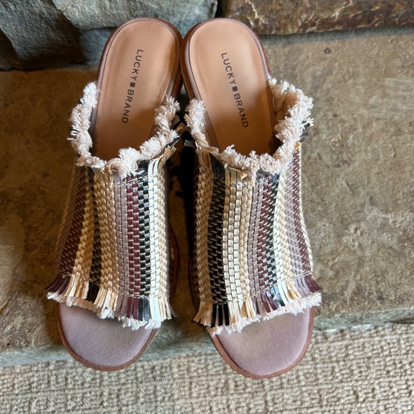 Lucky Brand striped raffia sandals - Picture 6 of 7